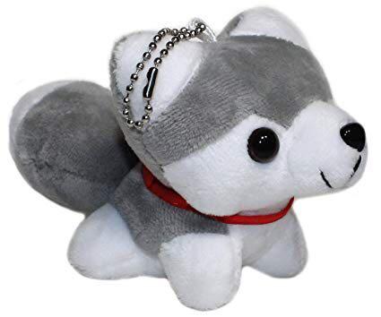 husky plush keychain