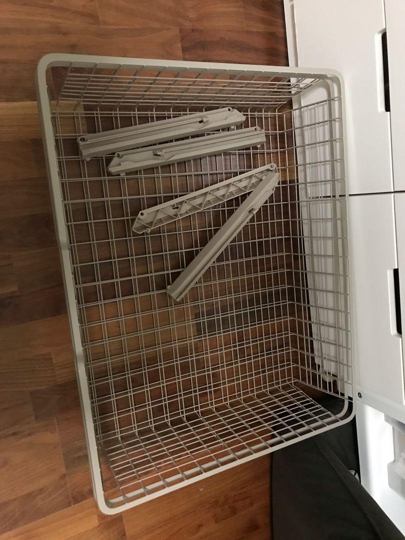 Ikea Mesh Basket With Pull Out Rail Furniture Shelves Drawers