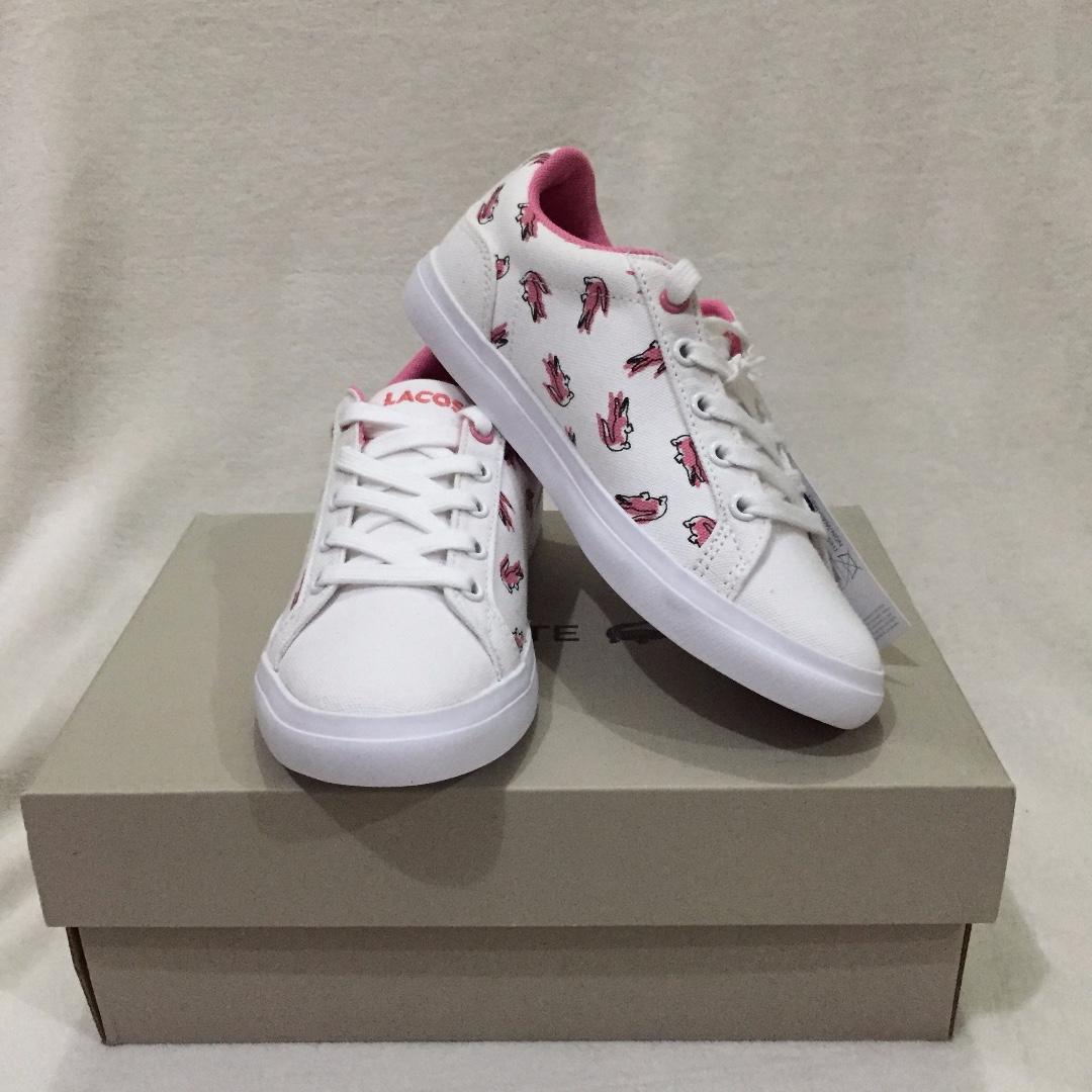 lacoste lerond white pink