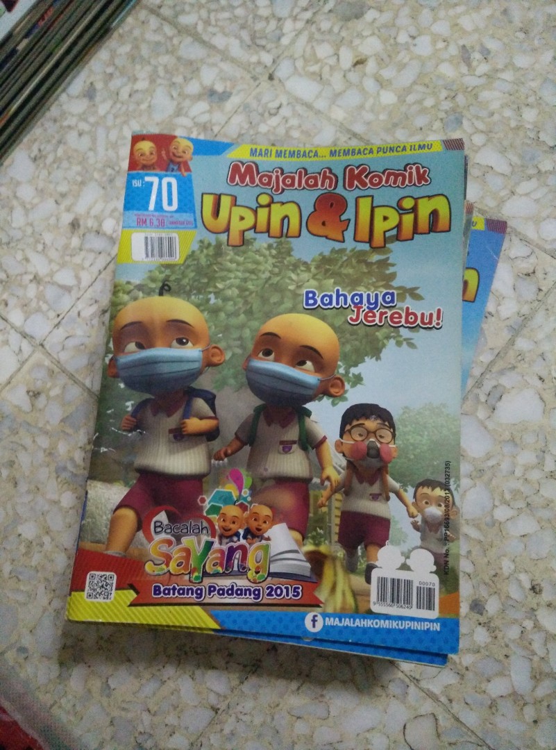 Majalah Komik Upin Ipin Peralatan Tulis Buku Kanak Kanak Di