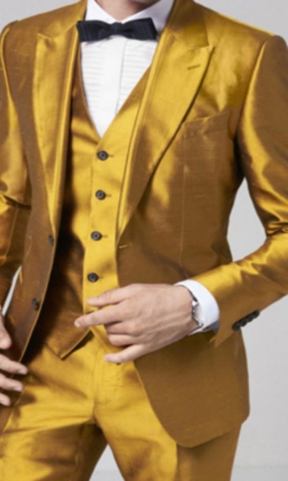 Men gold suit custom made available, Men's Fashion, Coats, Jackets and