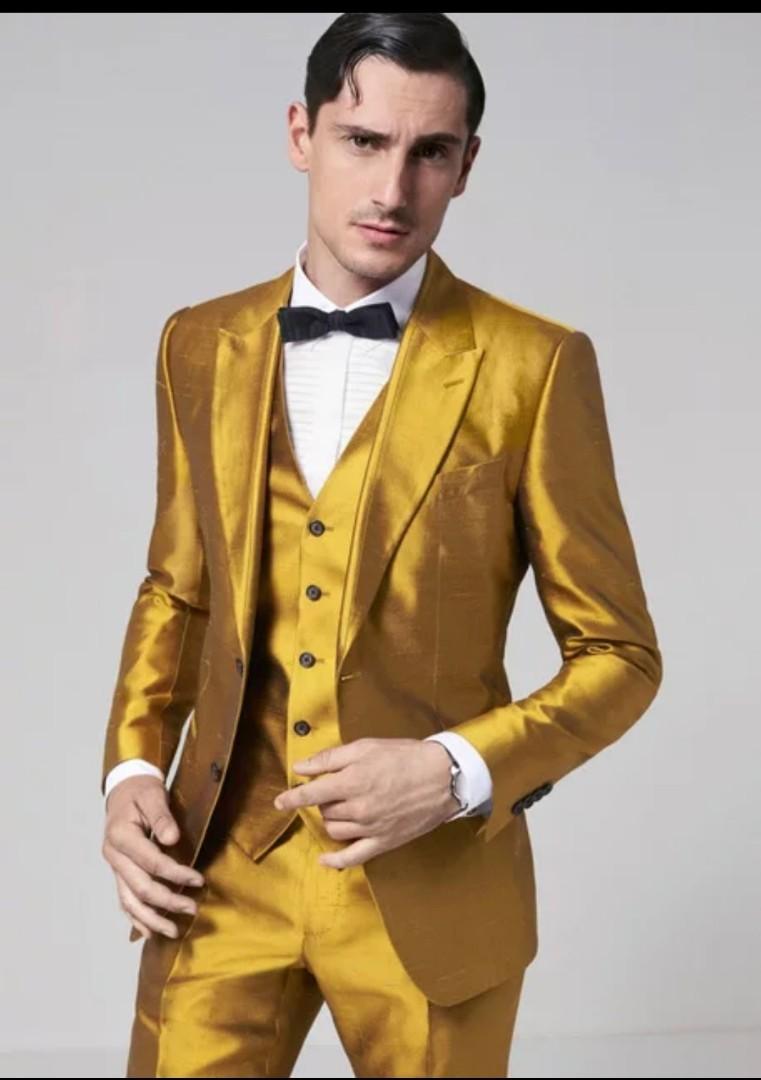 Men gold suit custom made available Men s Fashion Coats Jackets