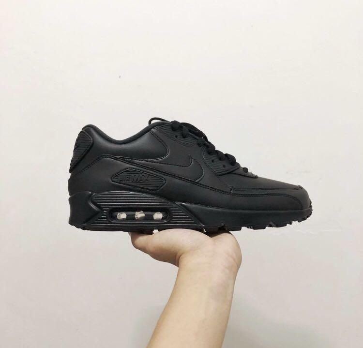 nike air max 90 black leather mens