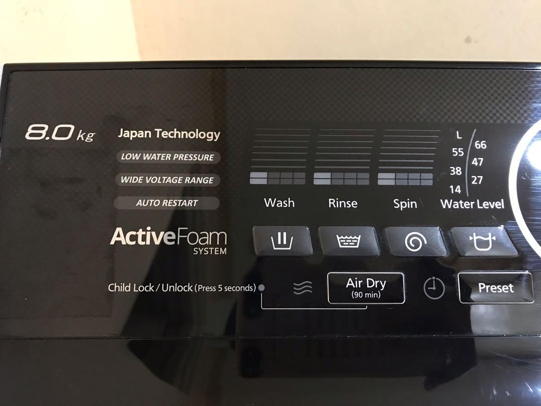 Panasonic Fully Automatic Washing Machine 8kgs Capacity NAF80A5, TV