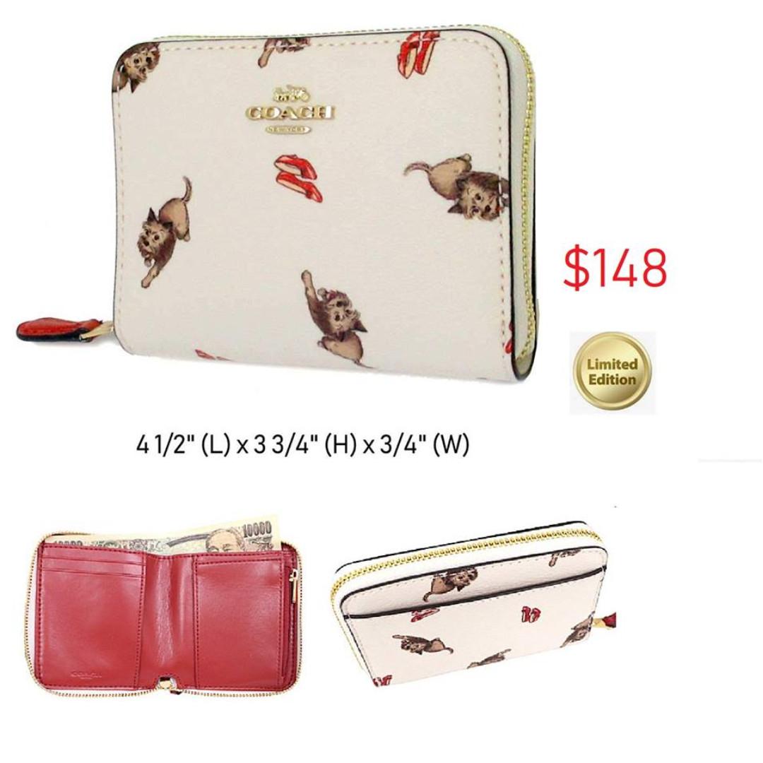 READY STOCK authentic new Coach SMALL ZIP AROUND WALLET WITH WIZARD OF OZ PRINT (COACH F39297 ...