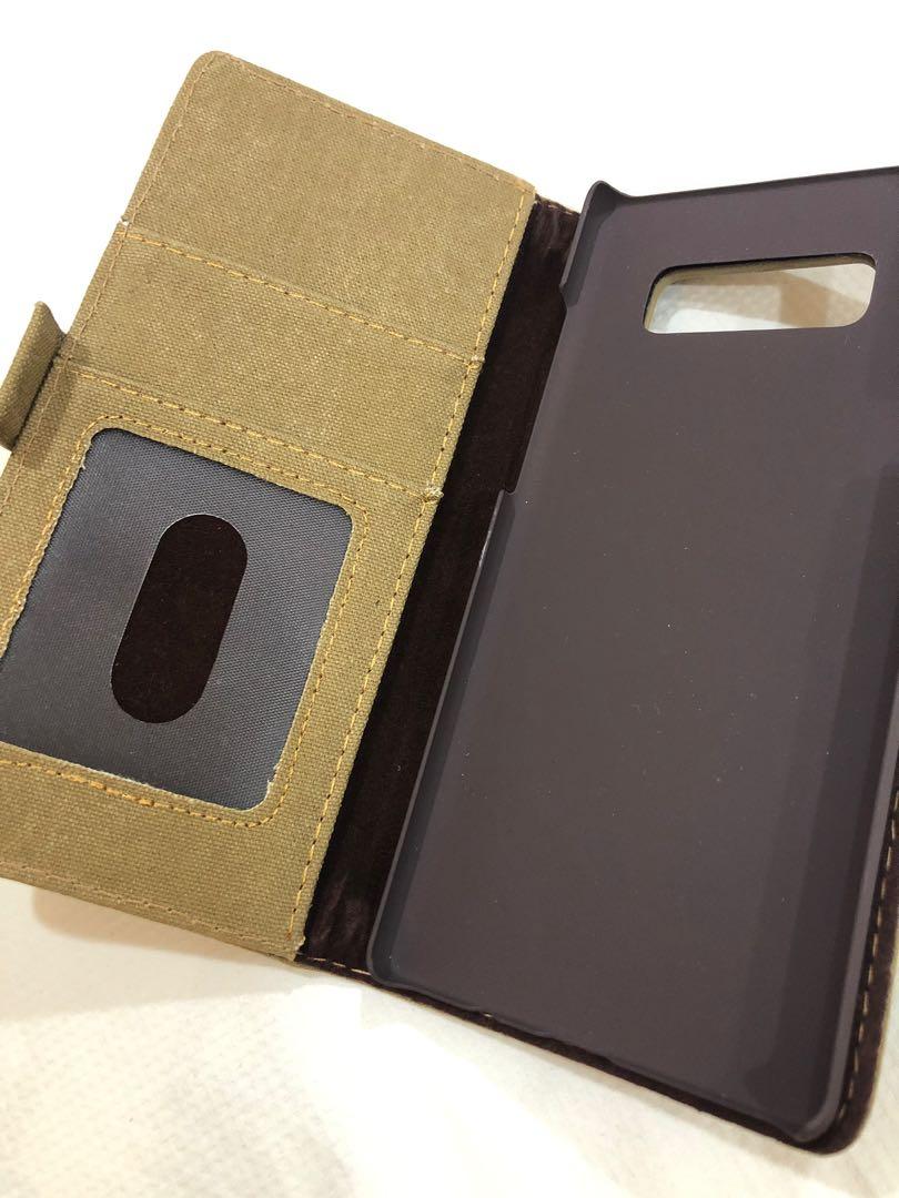 samsung note 8 brown case holder with card slots