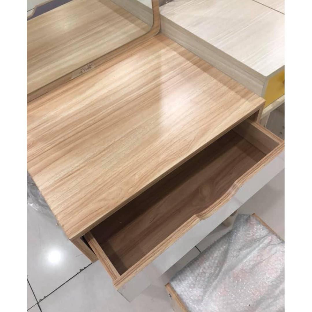 Scandanavian Vanity Table and Single Storage with Chair (Category: Office Furniture & Fixtures) located in Manila. Submitted by sportshubb (Listing ID 211194644, Image 2). Description: Scandanavian Vanity Table and Single Storage with Chair Space saver vanity Mirror included Includes single vanity storage With stool Minimal assembly required Price: 3999 09162155314 - Globe 09172039793 - Globe 09507383831 - Smart or Sun (02)5437961 - Landline We c