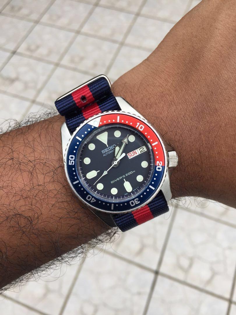 Seiko SKX 015 Diver Pepsi Automatic Men s Watch RARE Vintage
