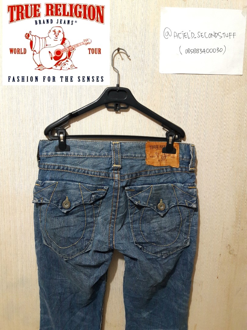 TRUE RELIGION DENIM JEANS made in U.S.A ( ACCENT SELVEDGE ), Fesyen Pria,  Pakaian , Bawahan di Carousell