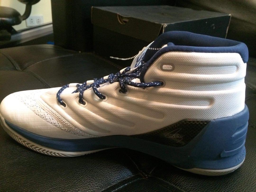 Stephen curry shoes hot sale white and blue