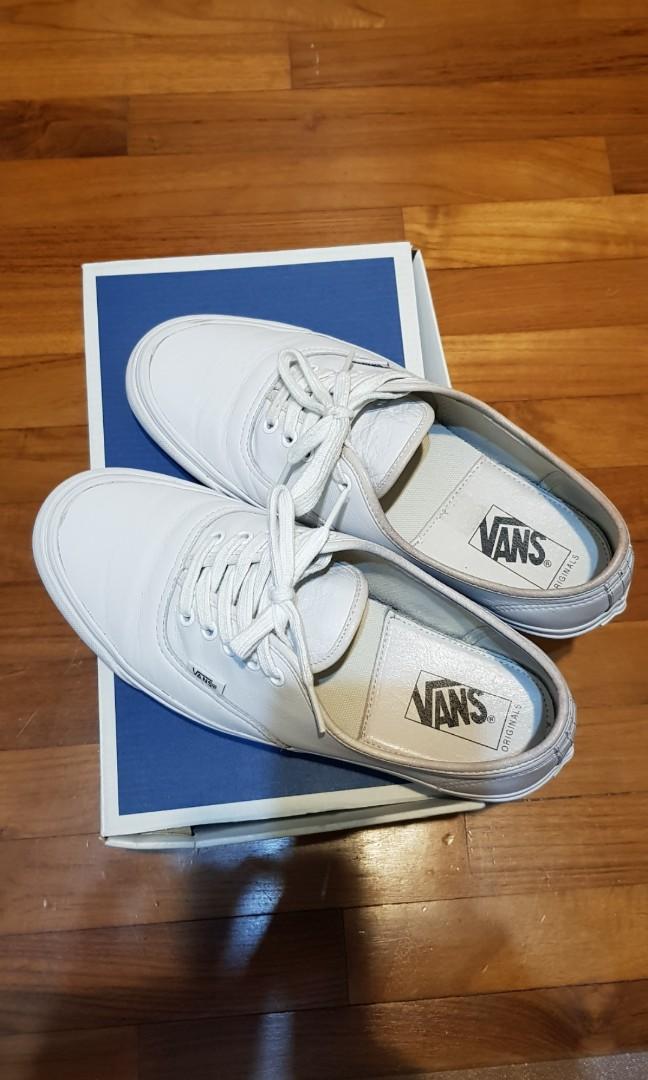vans authentic white leather