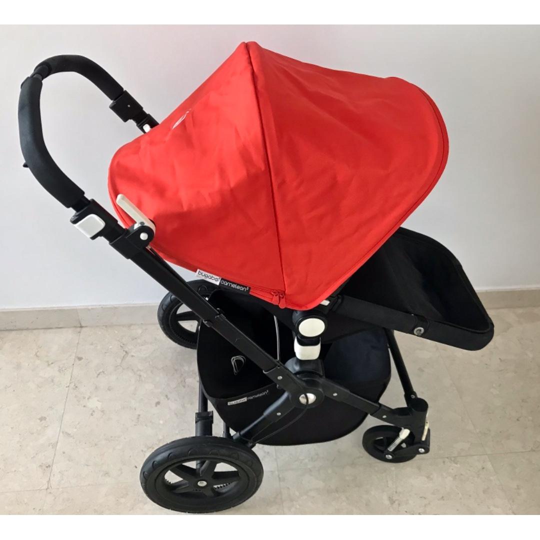 9.5 10 Bugaboo Cameleon 3 Black Frame Orange Fabric Babies Kids Going Out Strollers on Carousell