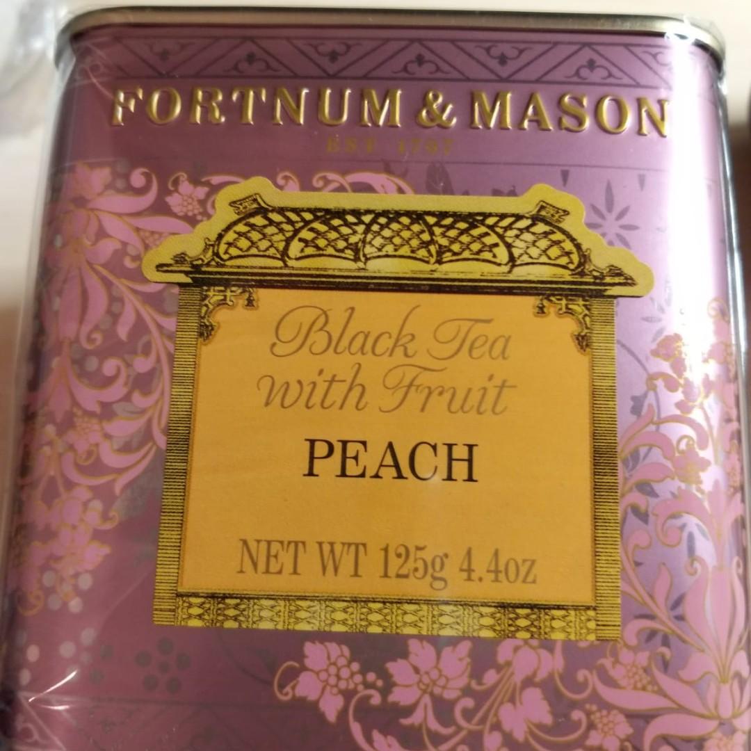 英國 現貨 Fortnum Mason 英國皇室御用black Tea With Peach 蜜桃紅茶 嘢食 嘢飲 包裝食物 即食食物 Carousell