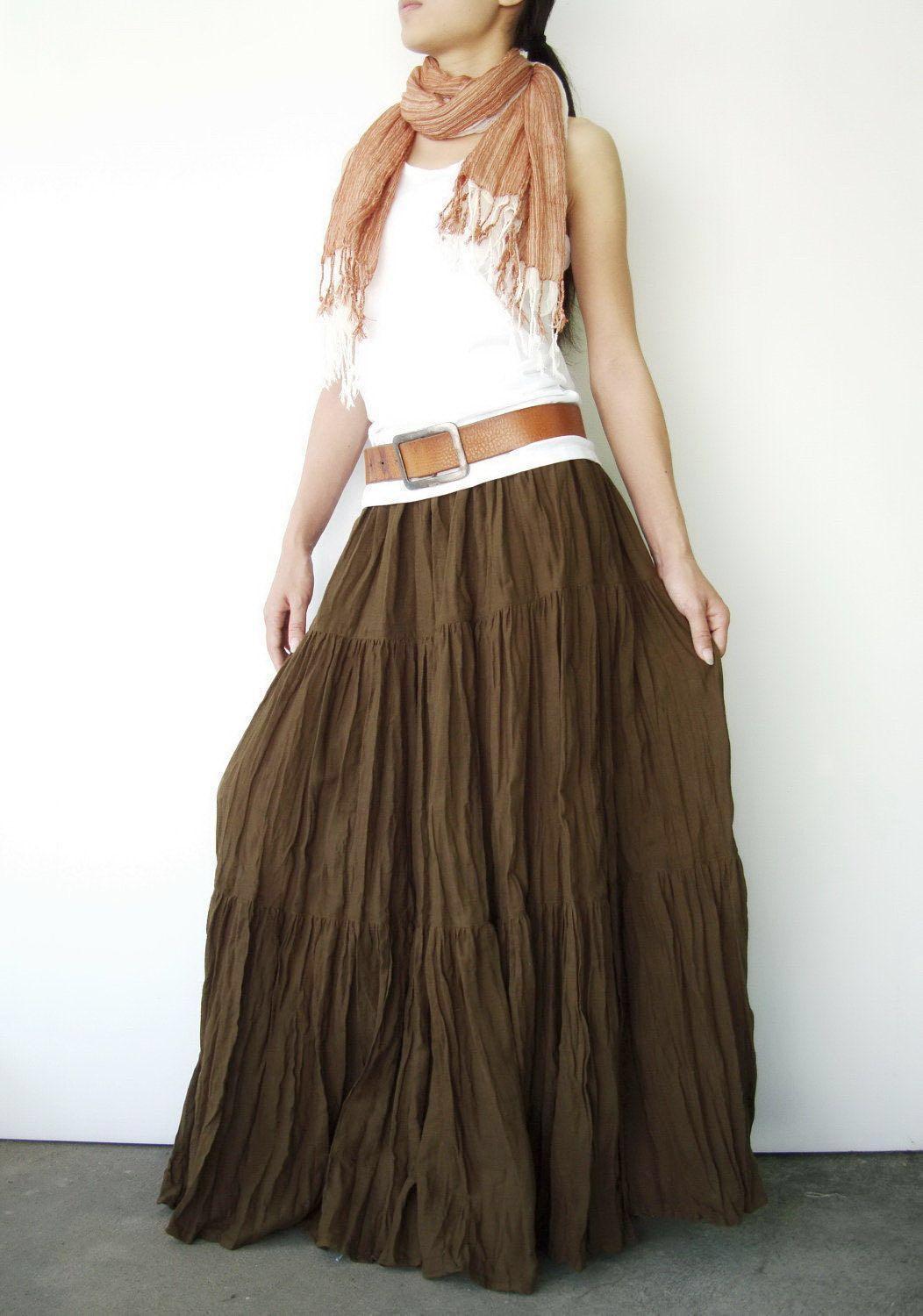 PRICE DROP 50 OFF Boho chic maxi skirt Brown Women s Fashion Dresses Sets Dresses on Carousell