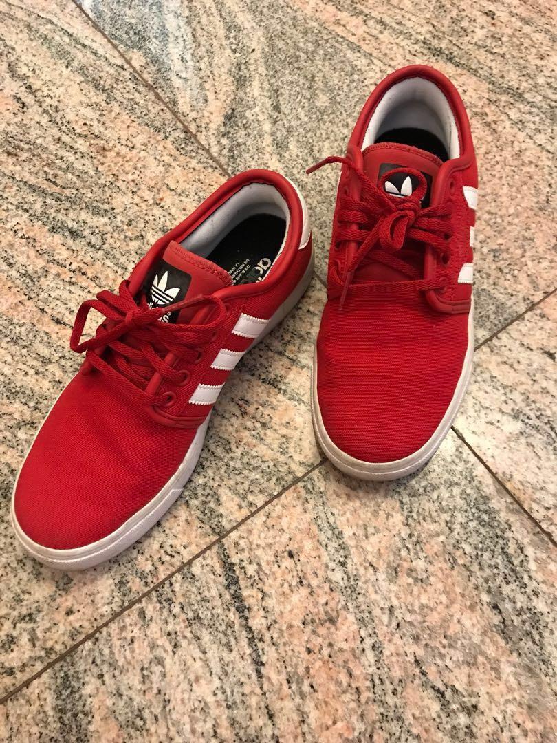 Adidas Seeley Red Canvas Shoes, Women's 