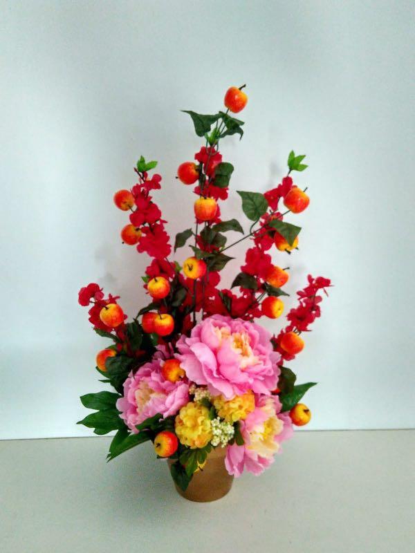Artificial Flower Arrangement Chinese New Year Design Craft