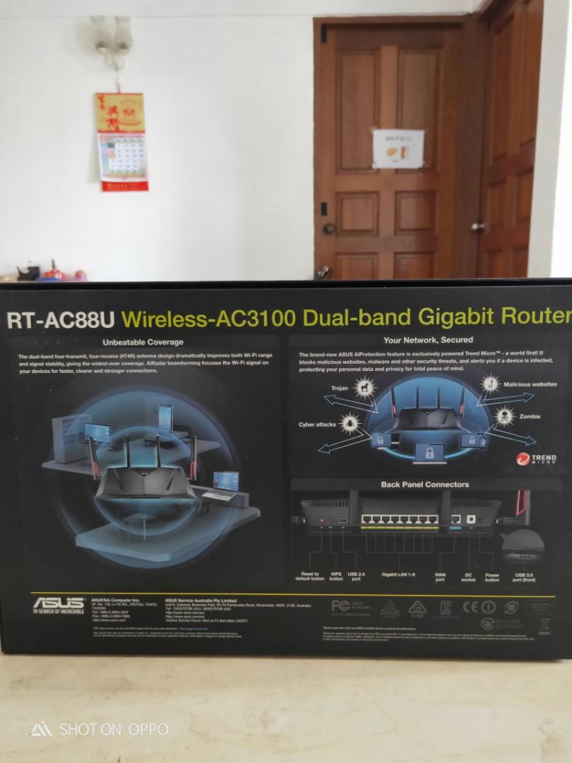 Asus wireless ac3100 router, Computers & Tech, Parts & Accessories ...