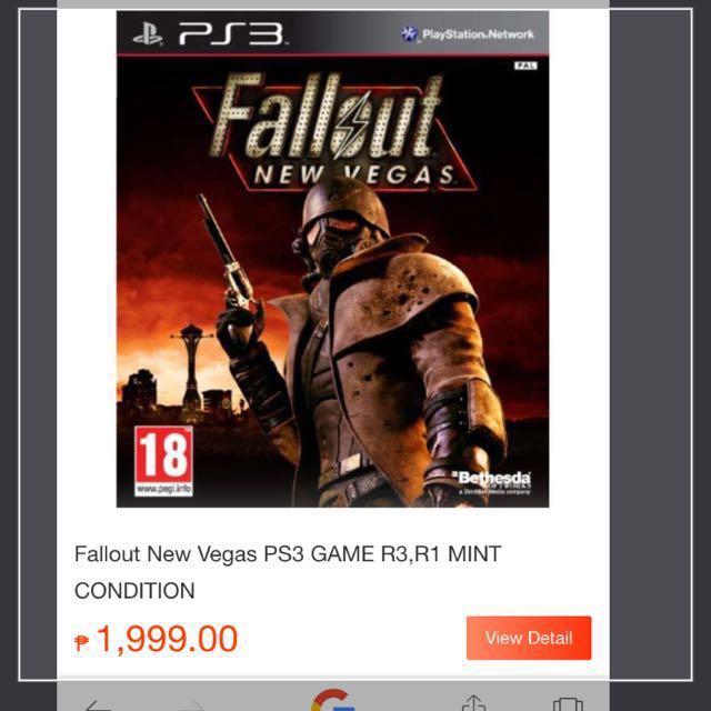 Authentic PS3 Fallout New Vegas (Category: PlayStation) located in Makati City. Submitted by good_deals2026 (Listing ID 211288428, Image 3). Description: Retail now is almost 2k. Good condition. Complete with case, pamphlet and cd. .