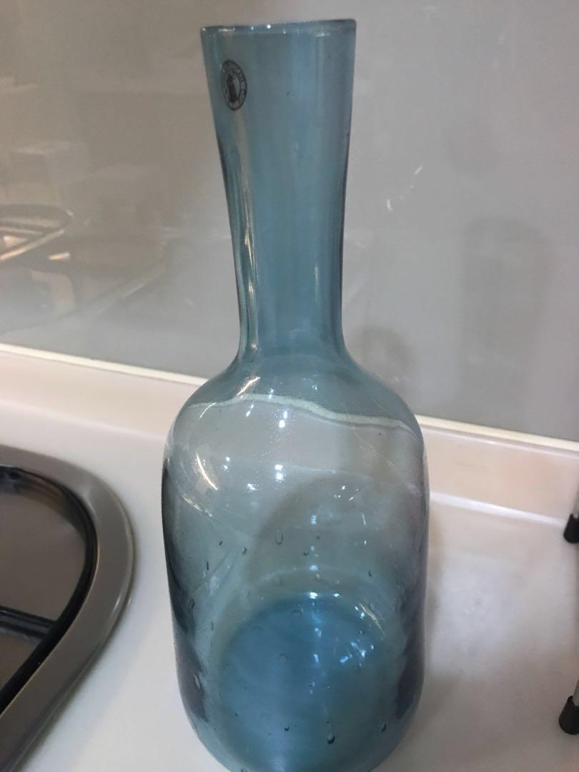 Bnib Ikea Bjuda Vase Blue Glass Furniture Home Decor Others