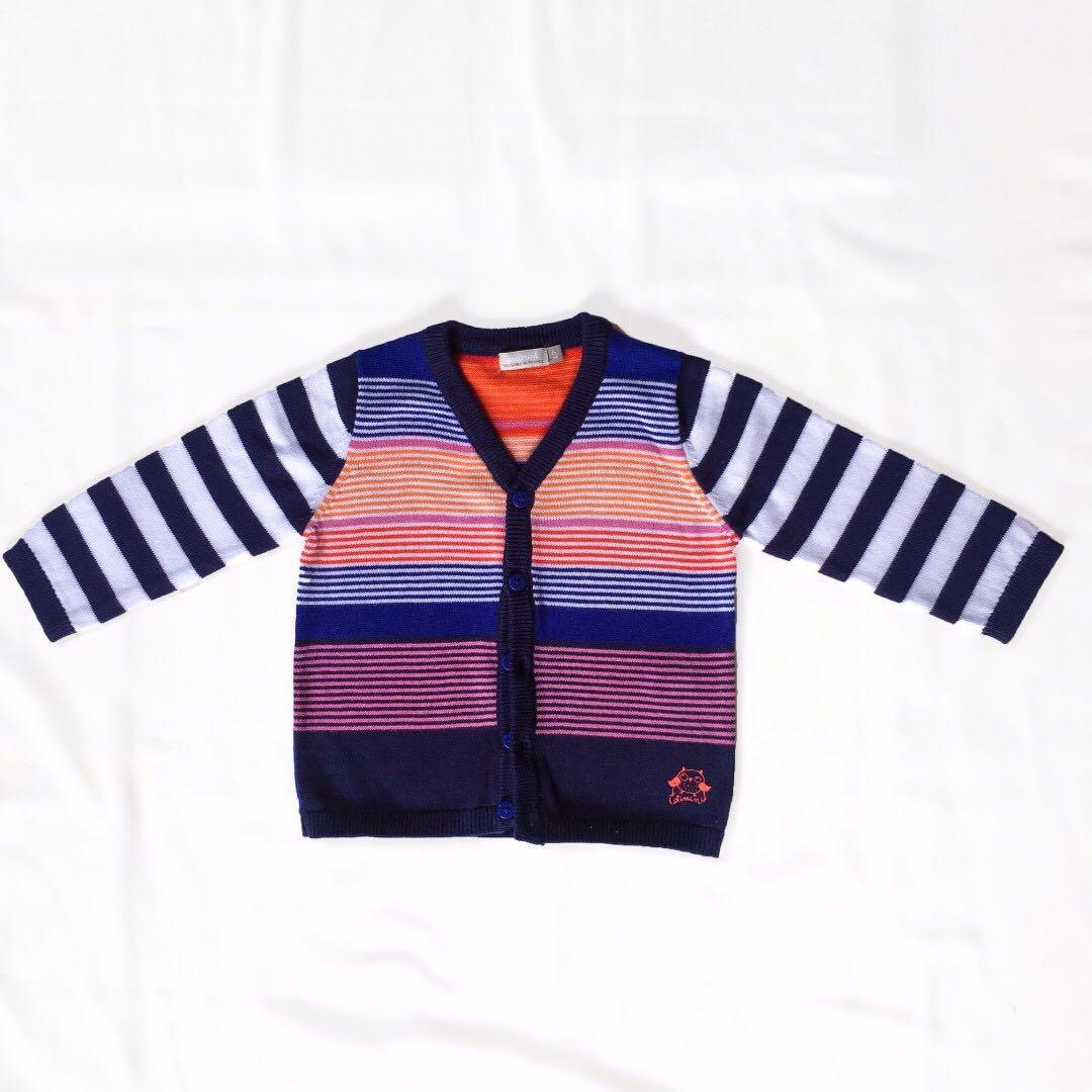 striped baby cardigan
