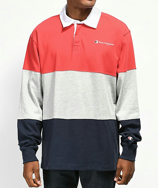 champion long sleeve shirt red