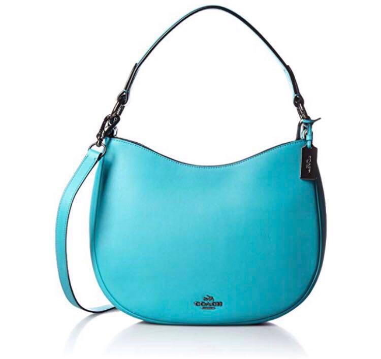 turquoise leather coach purse