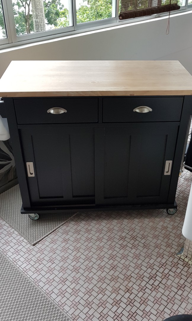 Crate And Barrel Belmond Kitchen Island Furniture Shelves Drawers On Carousell