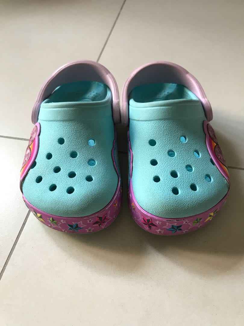 light rainbow crocs