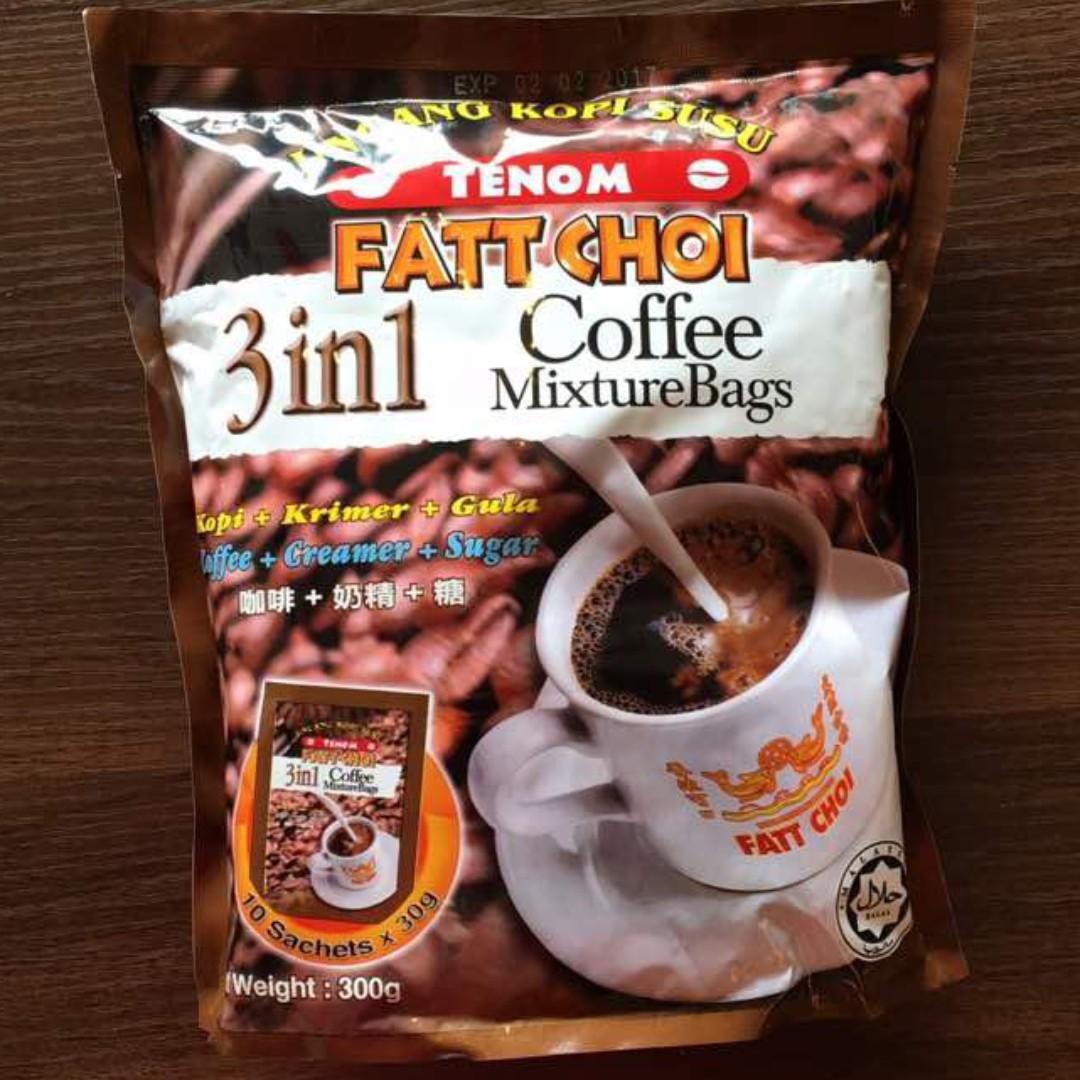 Fatt Choi Tenom 3 In 1 Coffee Mixture Bags Instant Coffee Kopi Food Drinks Beverages On Carousell