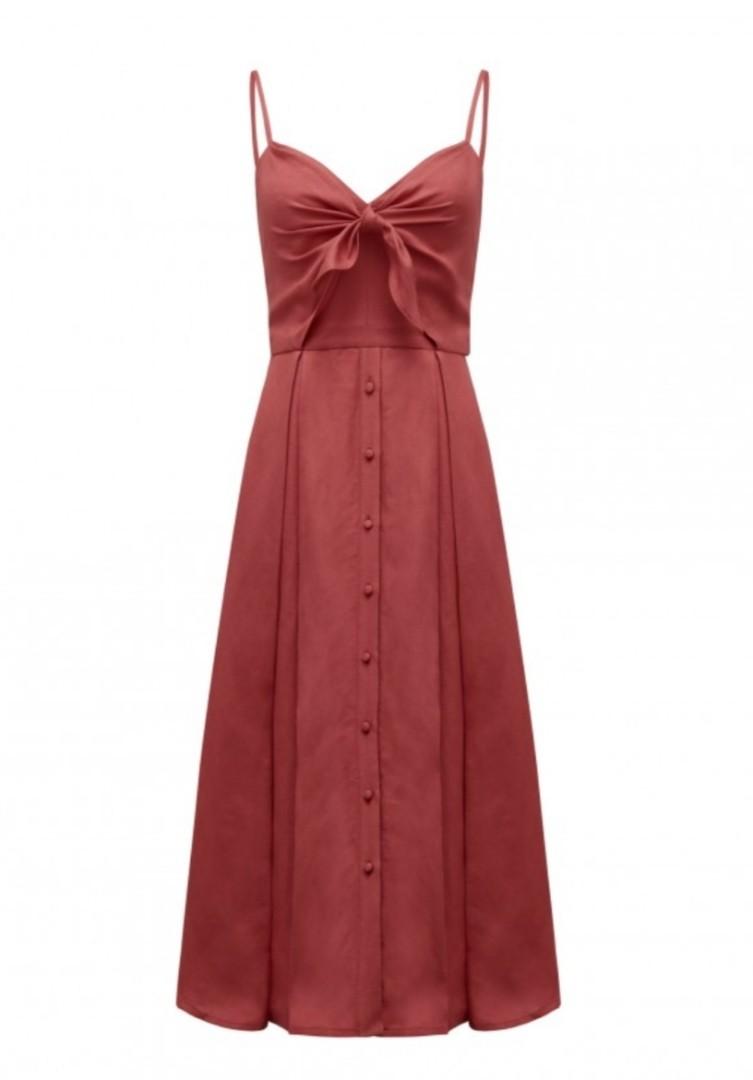 Mia tie front button through dress hotsell