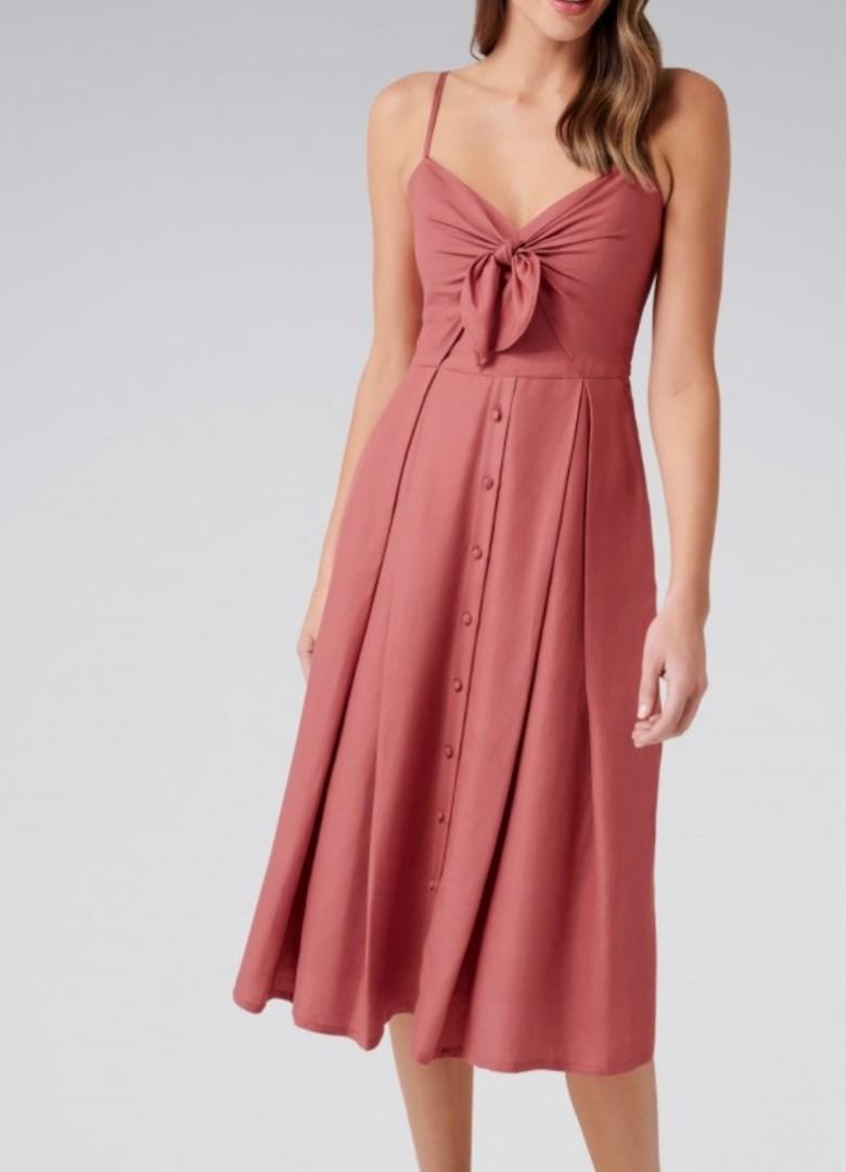 Mia tie front cheap button through dress