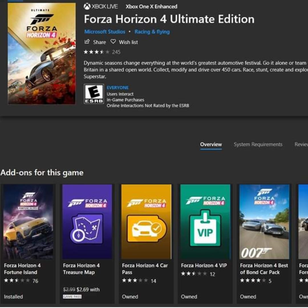Forza horizon hotsell 4 physical copy