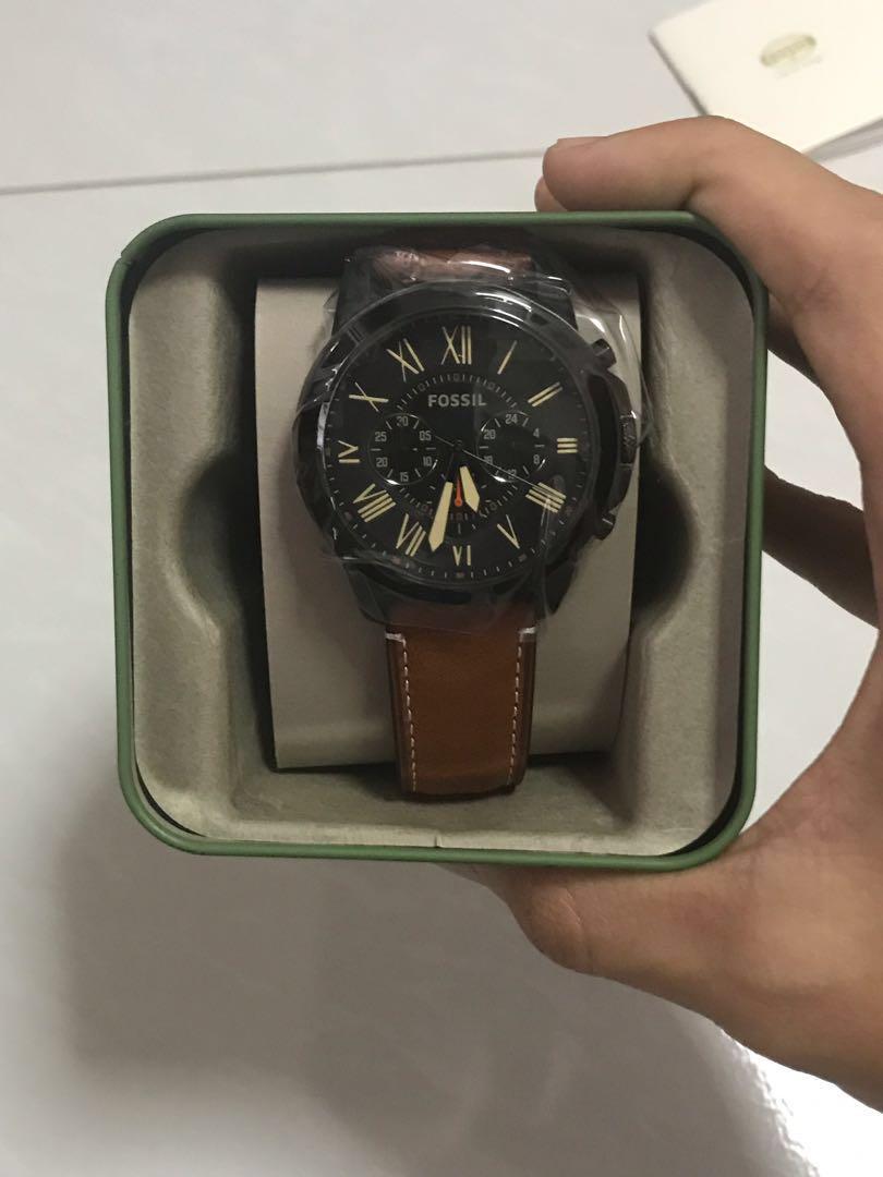Fossil Watch Fs5241 Grant Chronograph Black Dial Men s Fashion Watches Accessories Watches on Carousell