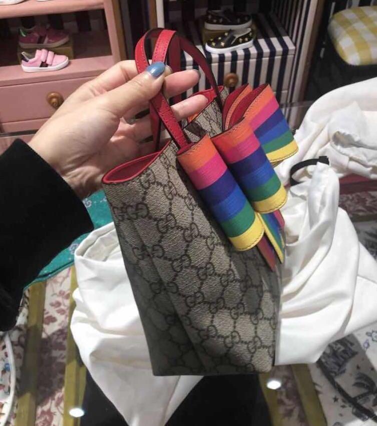 Children s gg supreme shop rainbow bow tote