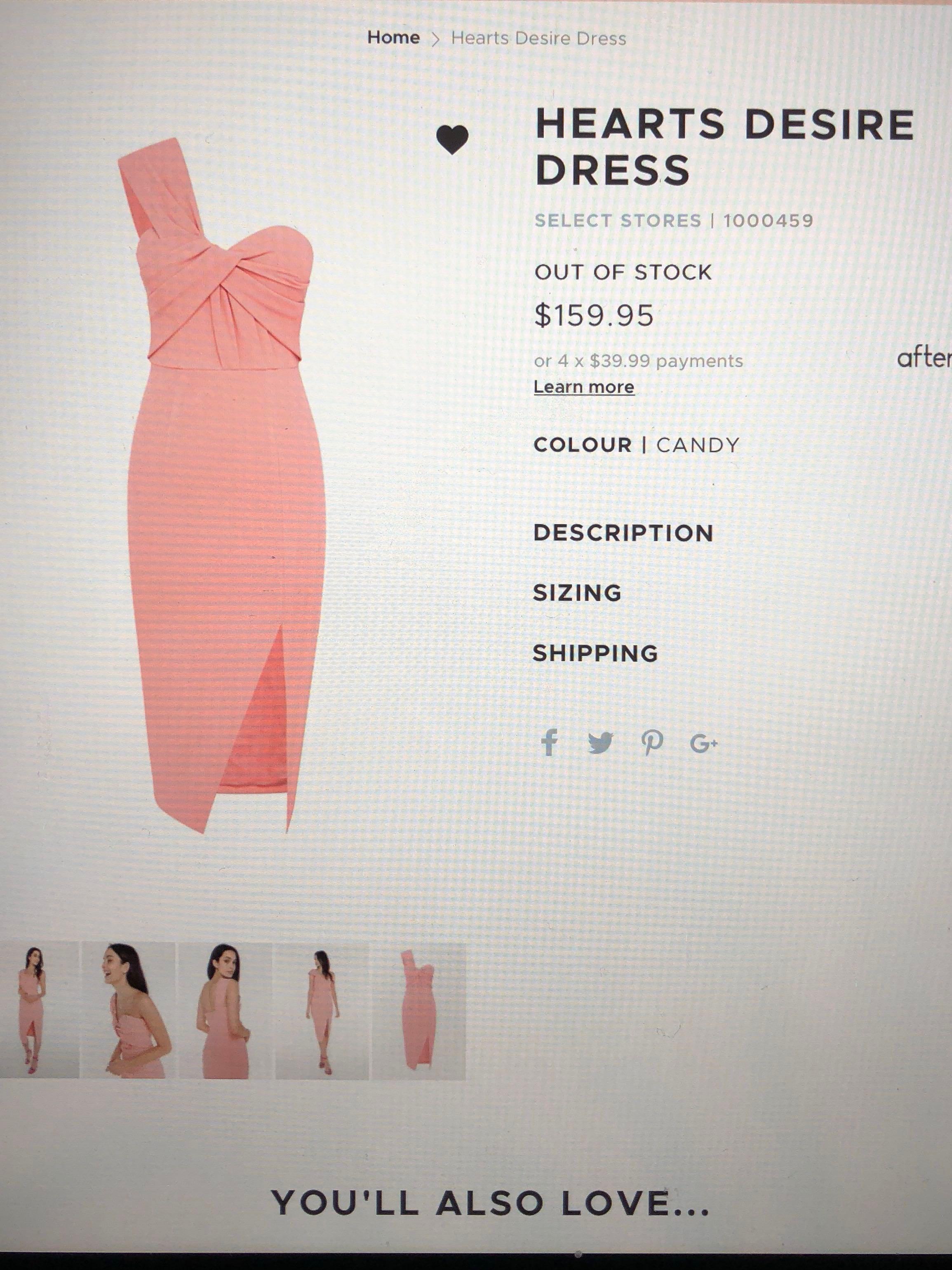 Sheike hearts hotsell desire dress