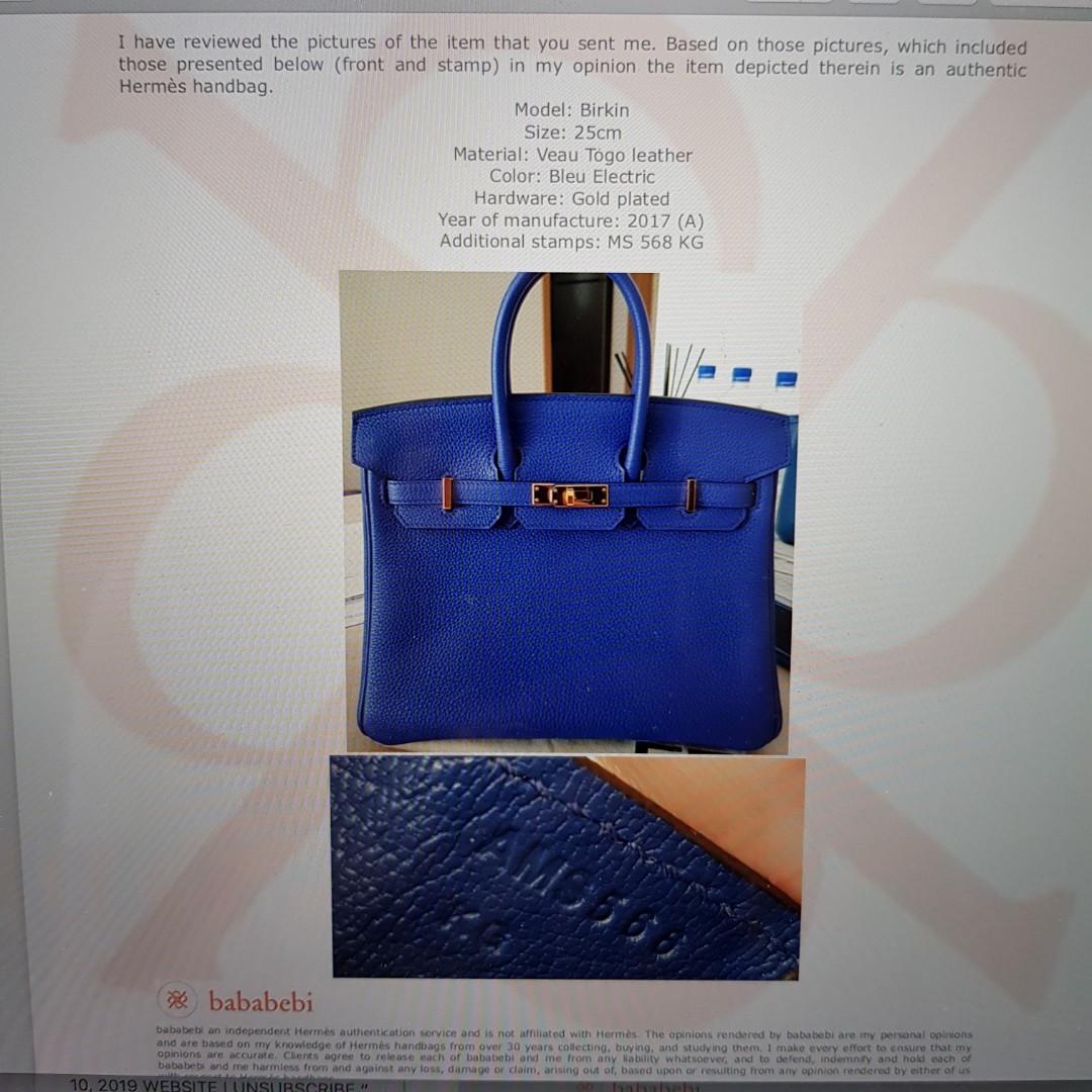 Hermès Deep Blue Swift Birkin 25 GHW, myGemma