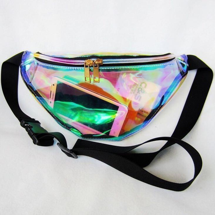 Purple holographic fanny pack sale