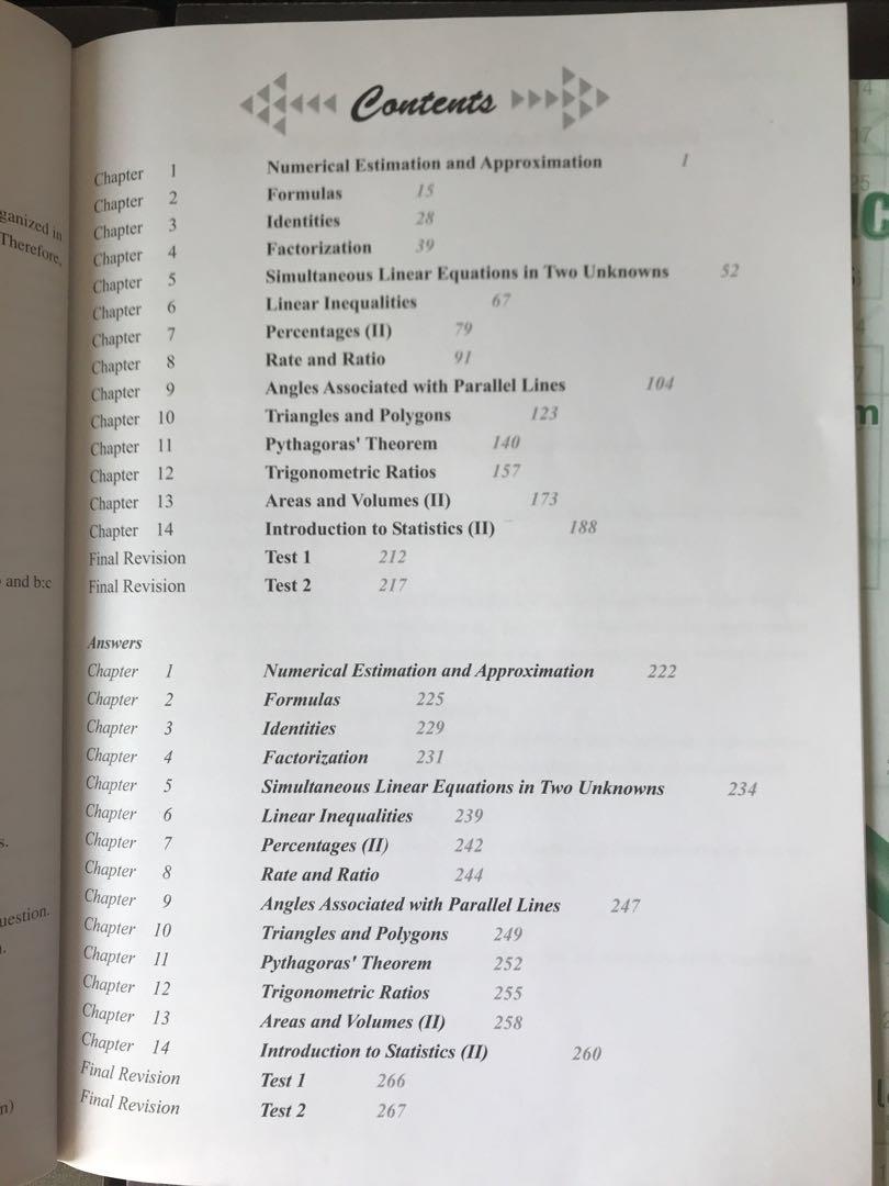 Intensive Mathematics Supplementary Exercise Form 2 with answers, 興趣及遊戲 ...