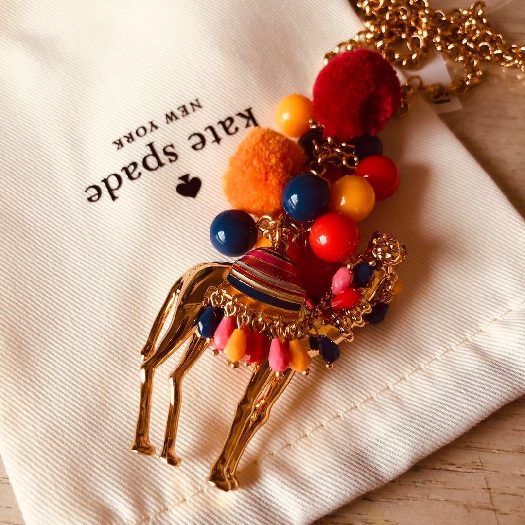 Kate Spade Camel long necklace new comes with dust bag