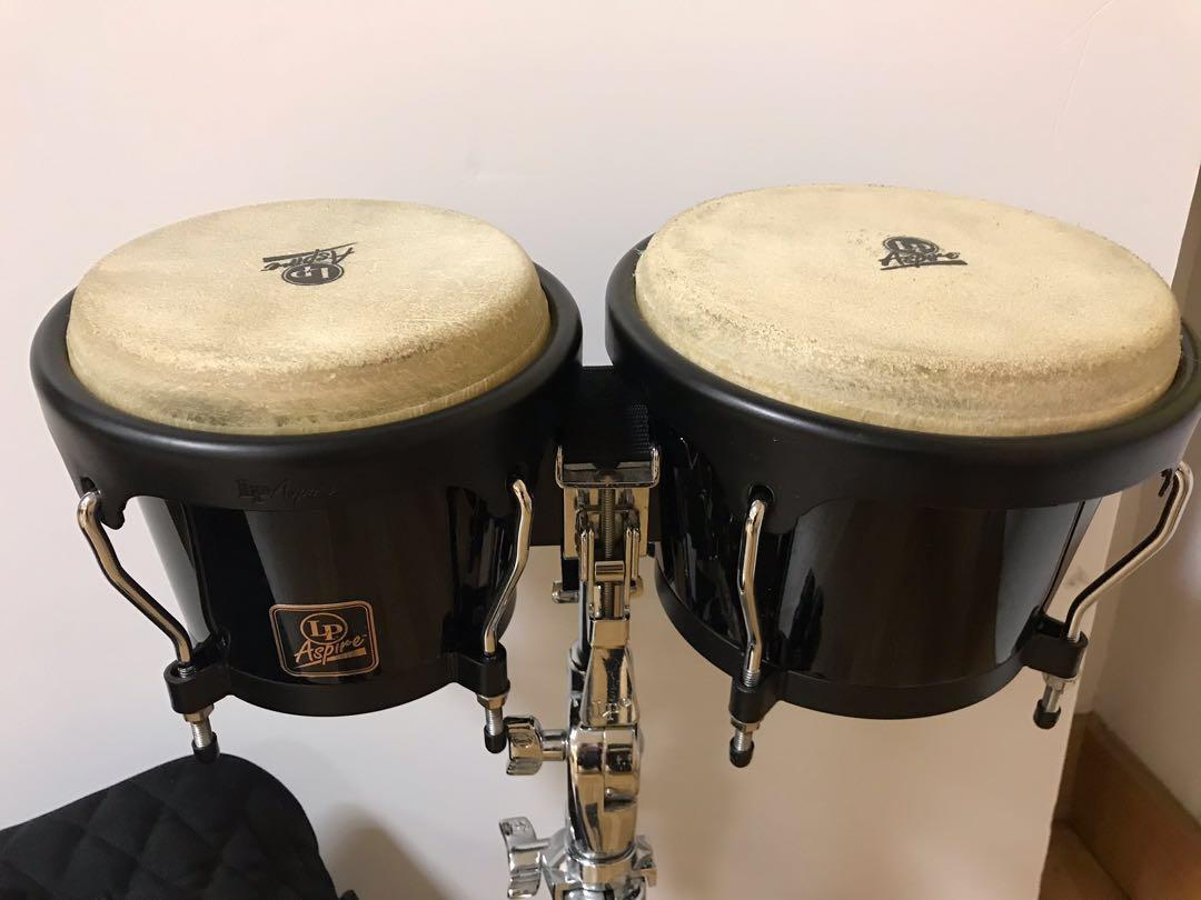 LP Aspire Bongo with stand, bag & shaker, Hobbies & Toys, Music & Media
