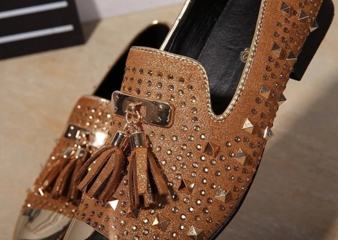 Gold designer loafers new arrivals
