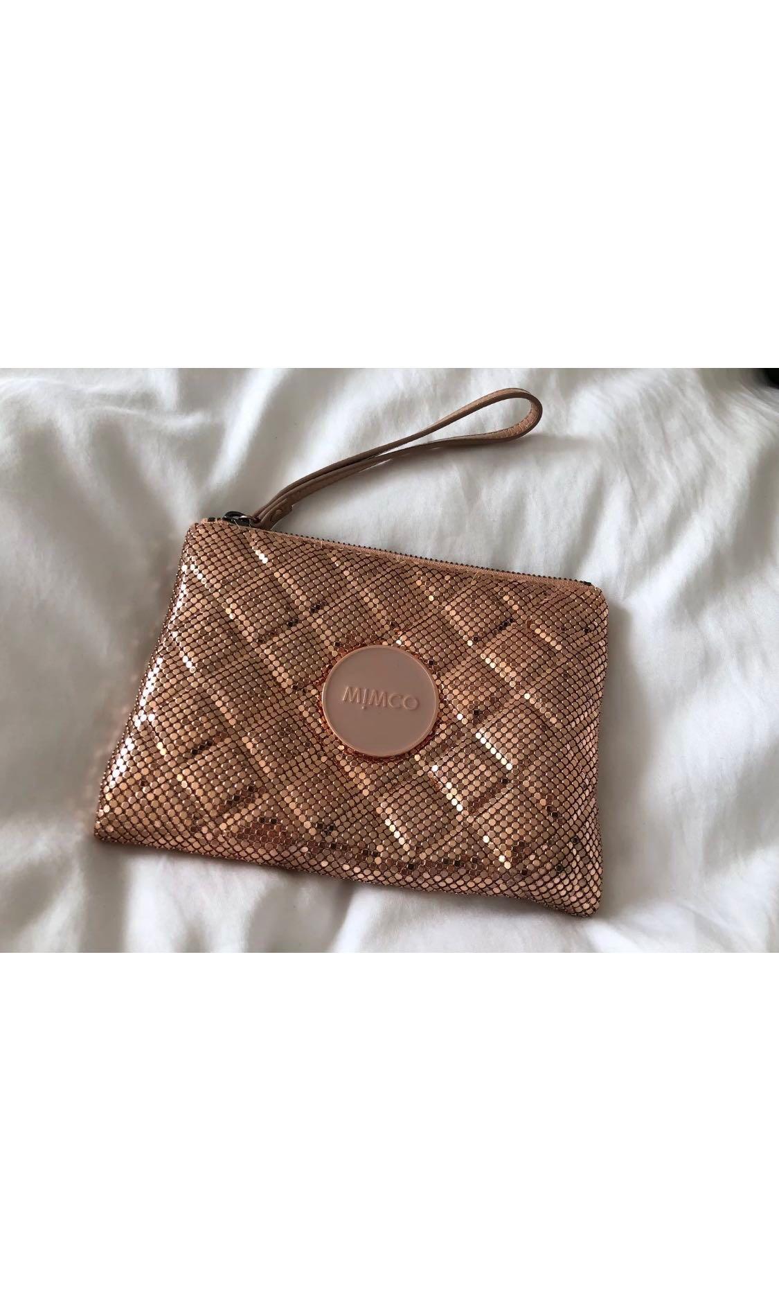 MIMCO medium mesh pouch rose gold limited edition Women s Fashion Bags Wallets on Carousell