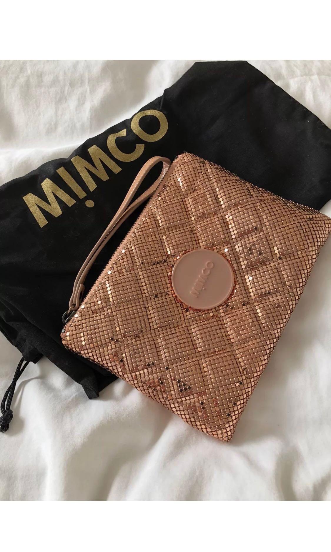 MIMCO medium mesh pouch rose gold limited edition Women s Fashion Bags Wallets on Carousell