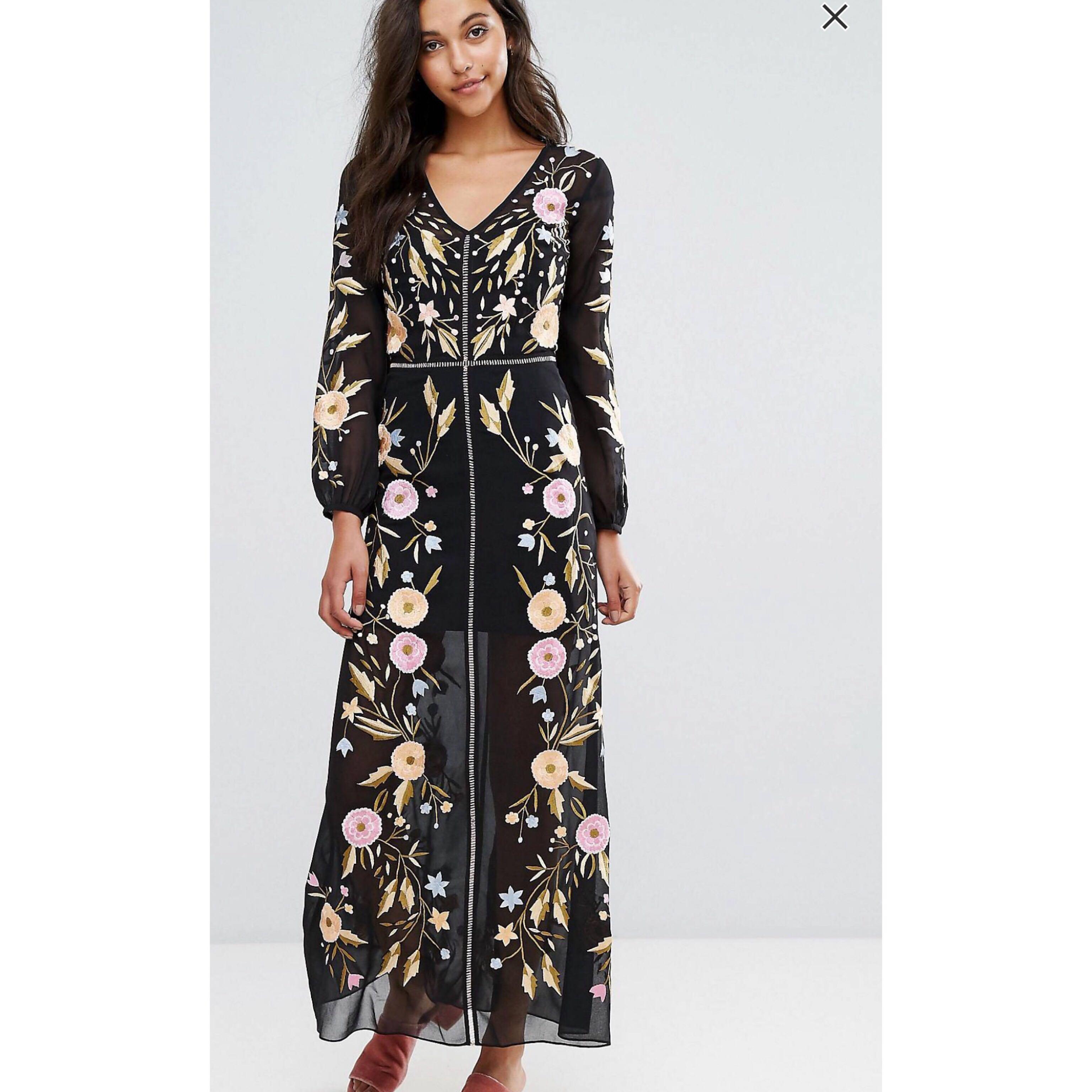 Miss selfridge black floral dress hotsell