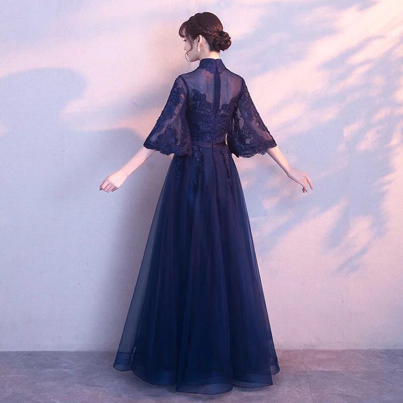 Mandarin collar hot sale evening dress