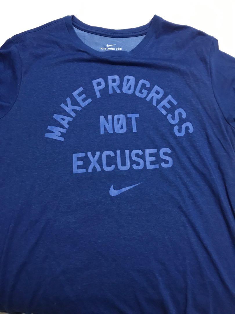 Nike Make Progress Not Excuses T-shirt, Men's Tops & Sets, Tshirts Polo Shirts on Carousell