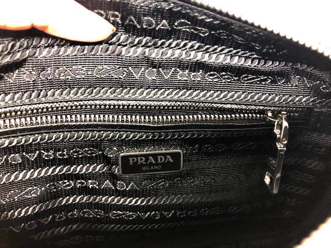 Prada Re-Edtion Nylon Quilted Black Triangle Logo Crossbody Bag 1BH910 