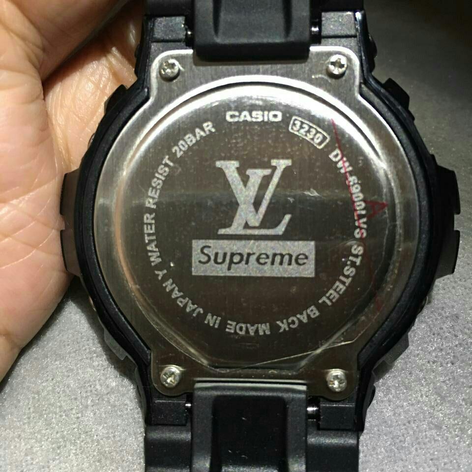 Supreme X Louis Vuitton G Shock Jam Gshock Supreme X Lv Black Fesyen Pria Jam Tangan Di Carousell
