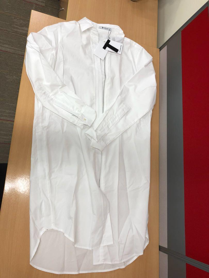 T Alexander Wang Cotton Poplin Shirt Dress With Zip Details Women S Fashion Clothes Tops On Carousell
