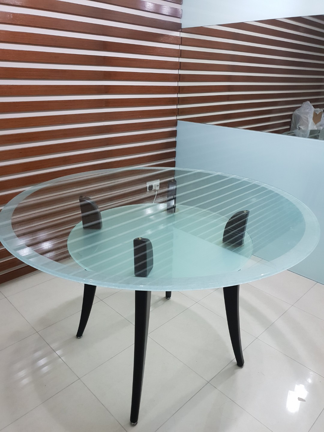 Tempered Glass Dining Table, Furniture & Home Living, Furniture, Tables